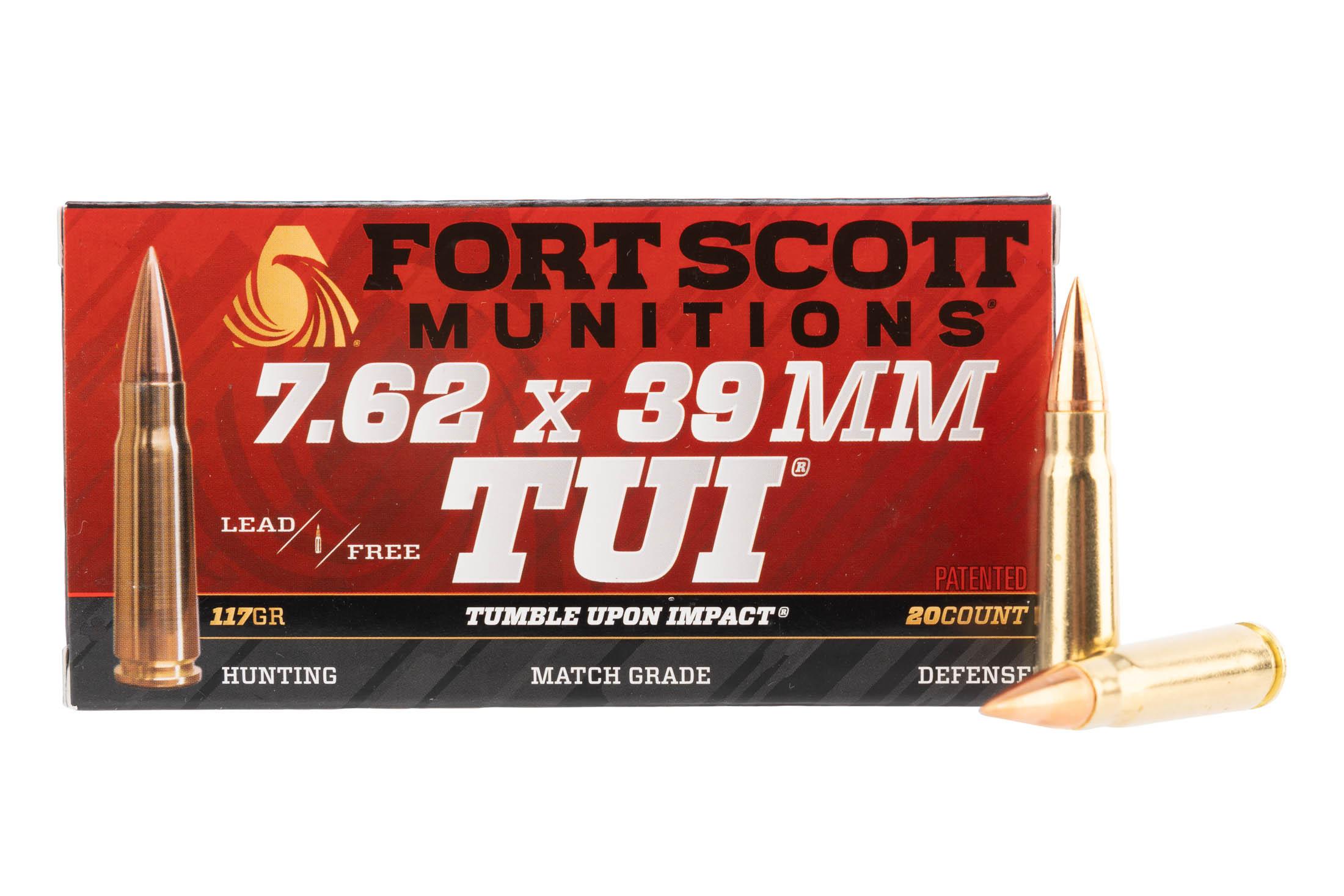 Fort Scott Munitions TUI 117 gr Solid Copper 7.62x39 Ammunition - 20 Rounds